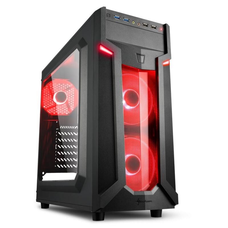 SHARKOON VG6-W-RED Belirgin Şık ve Kaliteli Midi Tower Kasa