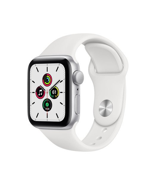 Apple Watch SE GPS  40mm Gümüş Rengi Alüminyum Kasa ve Beyaz Spor Kordon