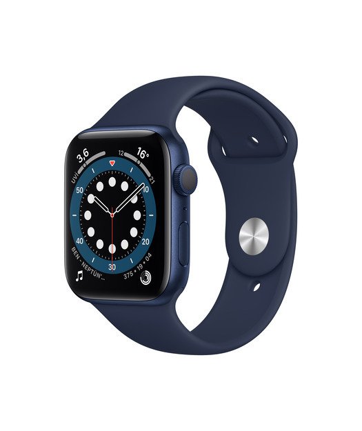 Apple Watch Series 6 GPS 44mm Mavi Alüminyum Kasa ve Koyu Lacivert Spor Kordon