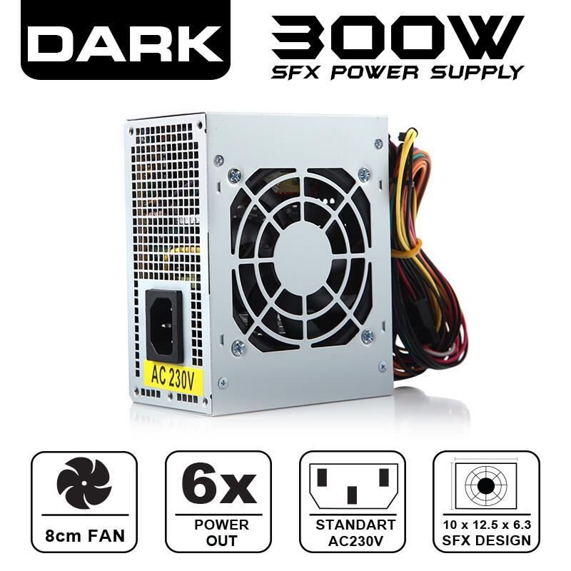 DARK DKPS300SFX 300W Kutulu 8cm Fan 2xSATA 2xHDD Güç Kaynağı