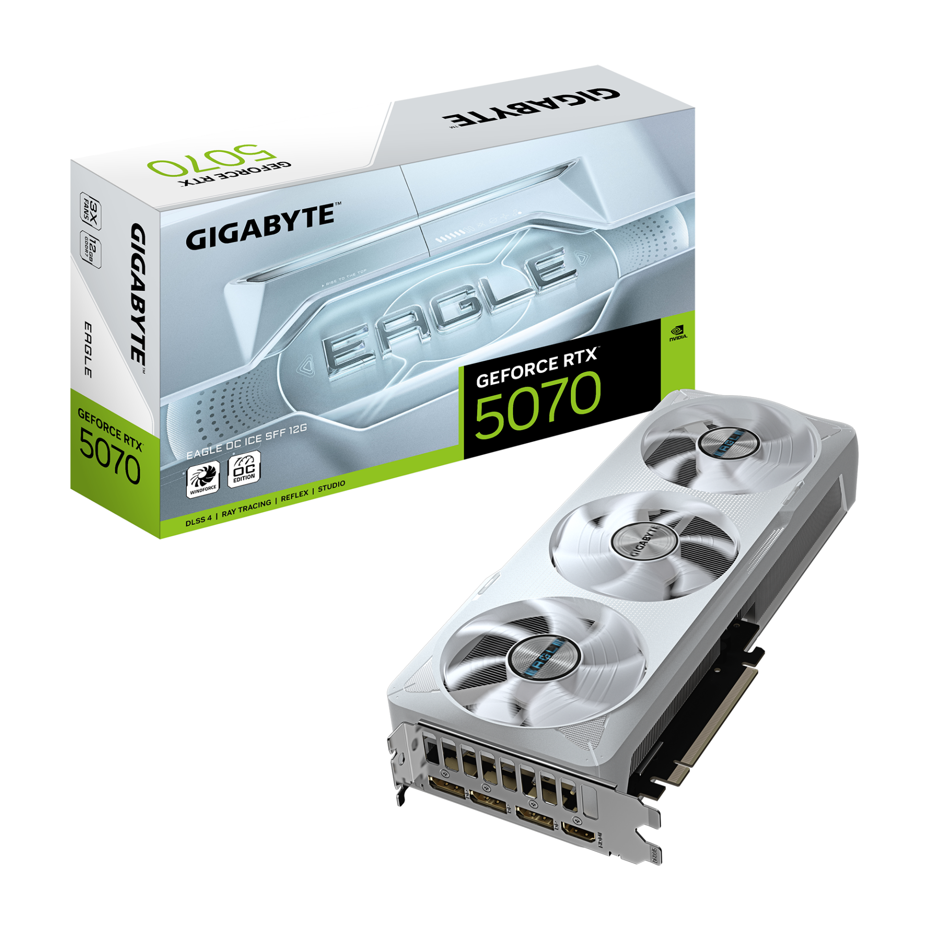 Gigabyte VGA GeForce RTX™ 5070 EAGLE ICE OC 12GB, 192 Bit, GDDR7, HDMI Ekran Kartı -GVN5070EAGOCICE12G - (GIGABYTE TÜRKİYE GARANTİLİ)
