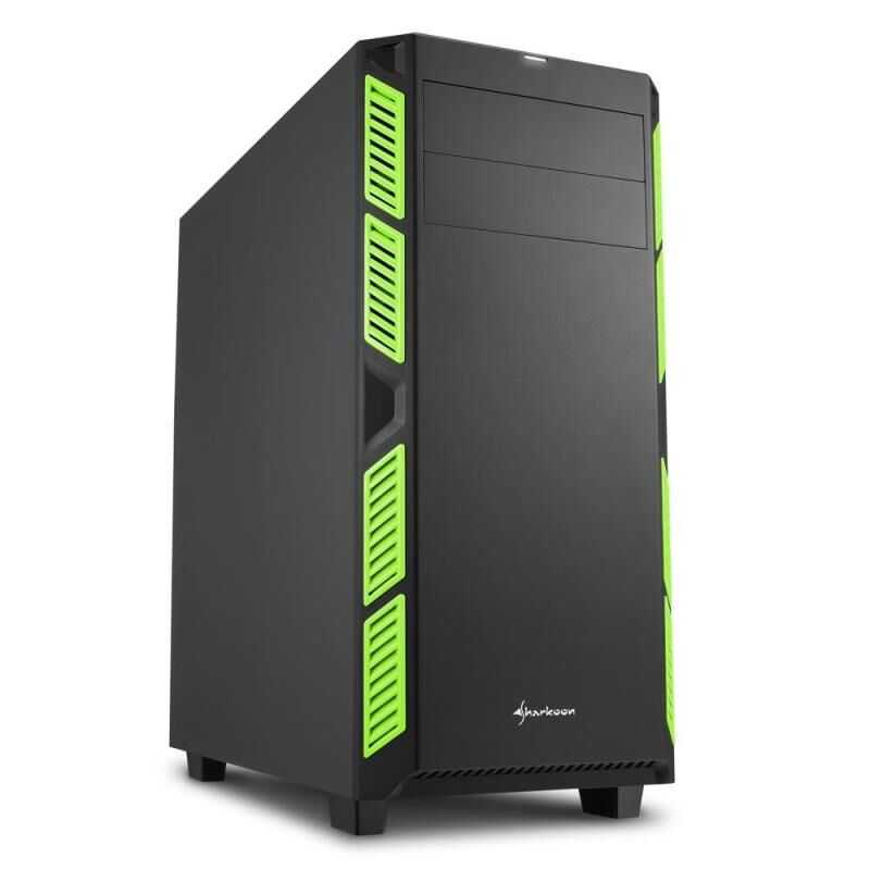 SHARKOON Belirgin Şekiller, Etkileyici Renkler Midi Tower Kasa AI7000SILENT-GREEN