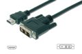 ASSMANN AK-330300-050-S 5m Tip A-DVI M/M HDMI Adaptör Kablosu