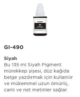 CANON GI-490BK 6000 Sayfa Siyah Tank Kartuş