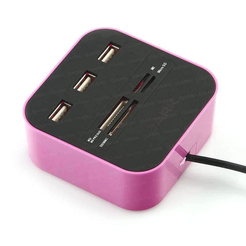 DARK DK-AC-UCR202PK USB2.0 External 49 in 1 Pembe Kart Okuyucu