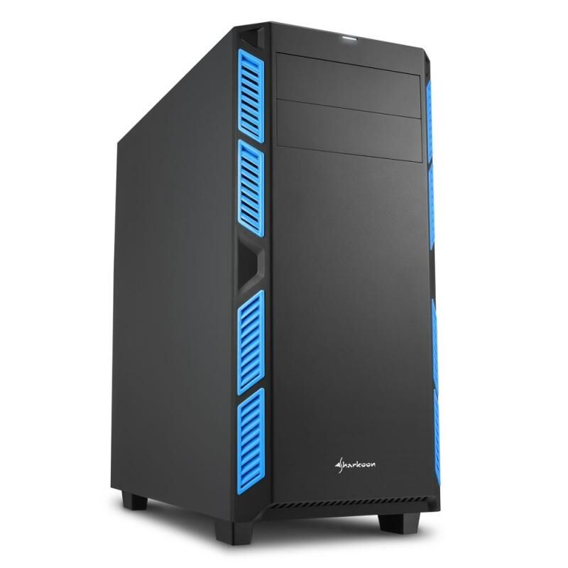 SHARKOON Belirgin Şekiller, Etkileyici Renkler Midi Tower Kasa AI7000SILENT-BLUE