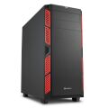 SHARKOON Belirgin Şekiller, Etkileyici Renkler Midi Tower Kasa AI7000SILENT-RED