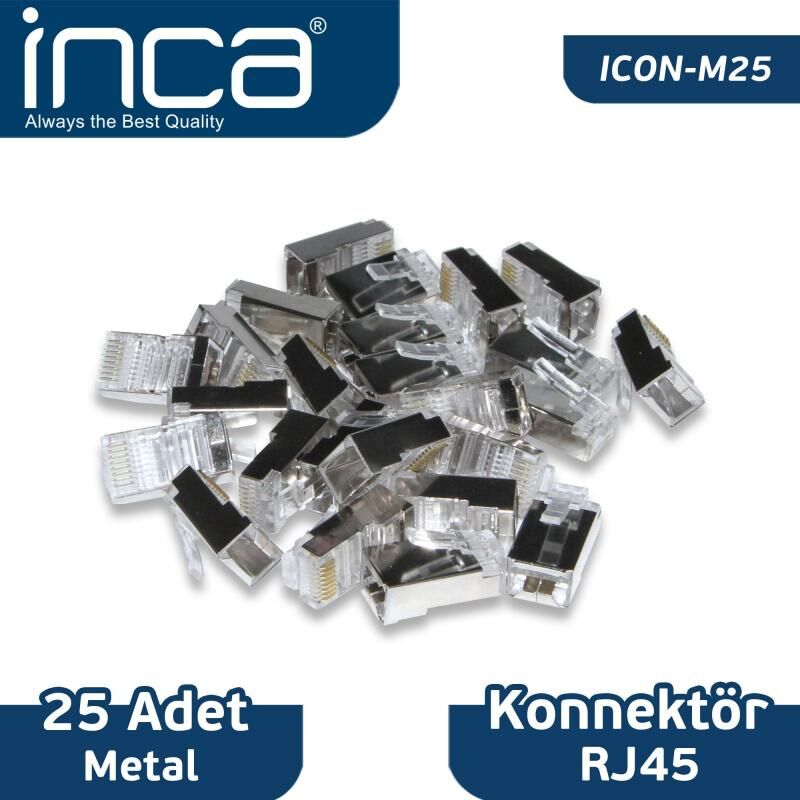 INCA RJ45 25 Adet Metal Konnektör ICON-M25