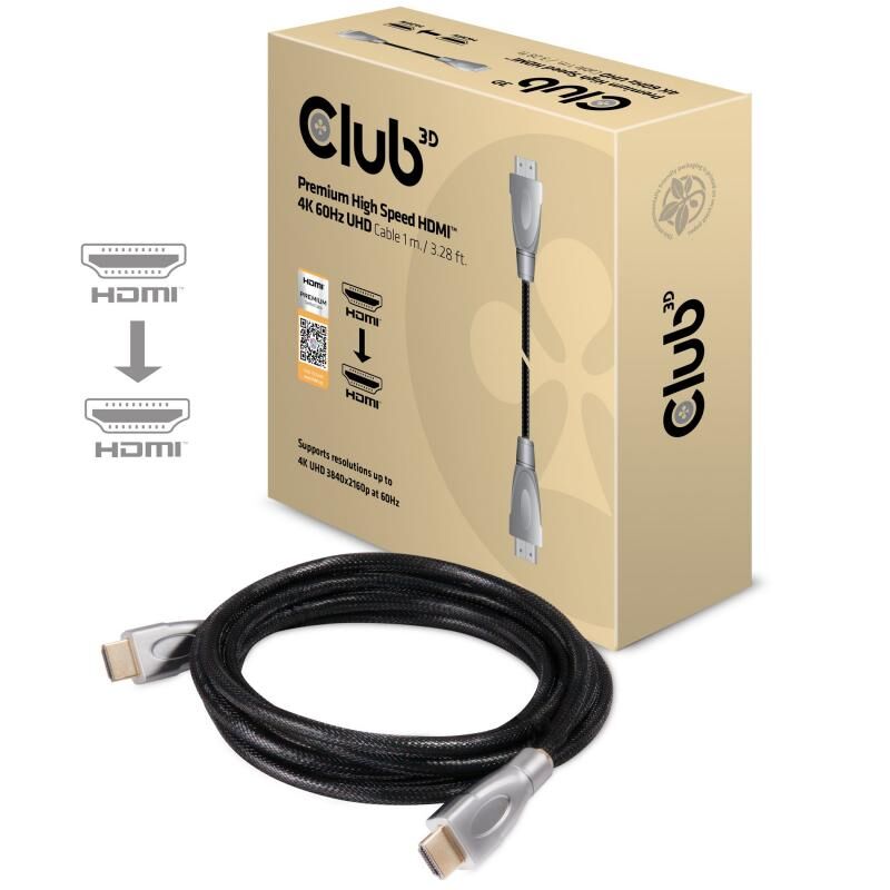 CLUB3D CAC-1311 1mt Yüksek Hızlı HDMI 2.0 Kablo