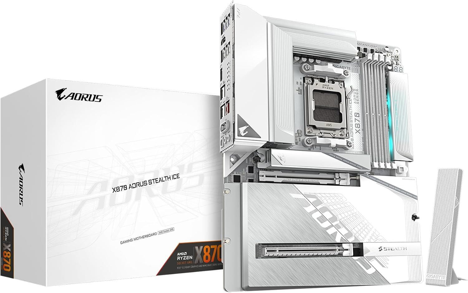 GIGABYTE X870-A-STEALTH-ICE 8200MHz OC DDR5 AM5 M.2 HDMI DisplayPort ATX Anakart   -   (Gigabyte Türkiye Garantili)