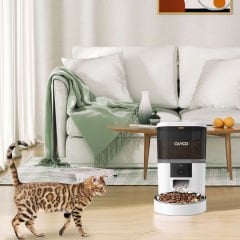 OVIOO QQ005  6lt Kameralı ve Uzaktan Wifi Bağlantılı Paslanmaz Kaseli Kedi ve Köpek Besleyici