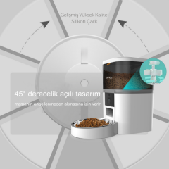 OVIOO QQ005  6lt Kameralı ve Uzaktan Wifi Bağlantılı Paslanmaz Kaseli Kedi ve Köpek Besleyici