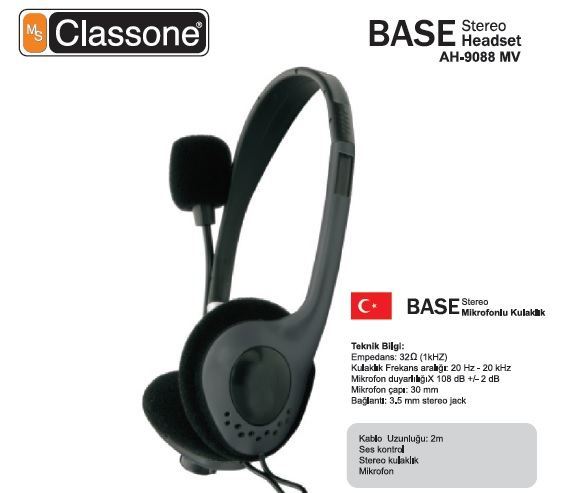 CLASSONE AH-9088MV Kablolu Mikrofonlu Kulak Üstü Kulaklık