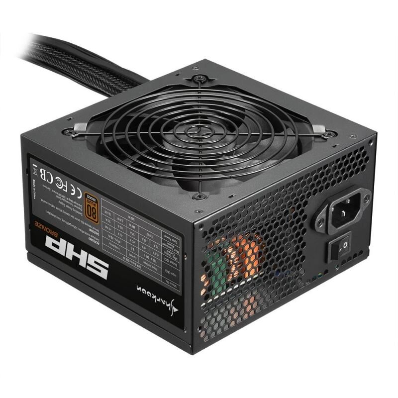 SHARKOON SHP-BRONZE-500W POW 80+ BRONZE,RYZEN COMPAT,LOW NOISE FAN, FULL 500W