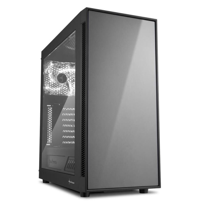 SHARKOON Pencereli Powersız 2xUSB3.0 2xLED Fanlı Midi Tower Titanyum Kasa