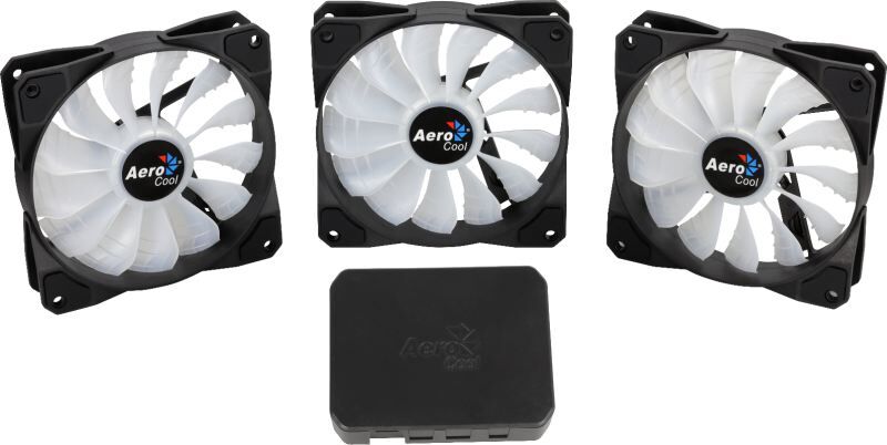 AEROCOOL 3x12cm RGB LED Fan, RGB Fan Kontrolcü Fan Hub AE-P7F12-PRO