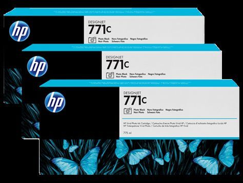 HP B6Y37A No 771 775ml 3'lü Paket Photo Siyah Kartuş