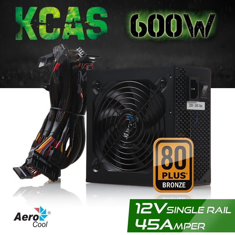 600W KCAS Serisi 80+Plus bronze ,7 x sata , 55cm uzun kablo güç kaynağı