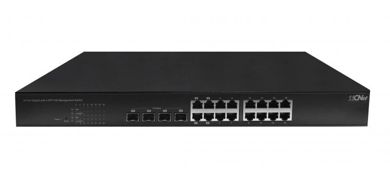 CNET 16 Port Full Gigabit PoE+ 4x SFP Web Smart 250W PoE+ Switch CGS-1604GSW
