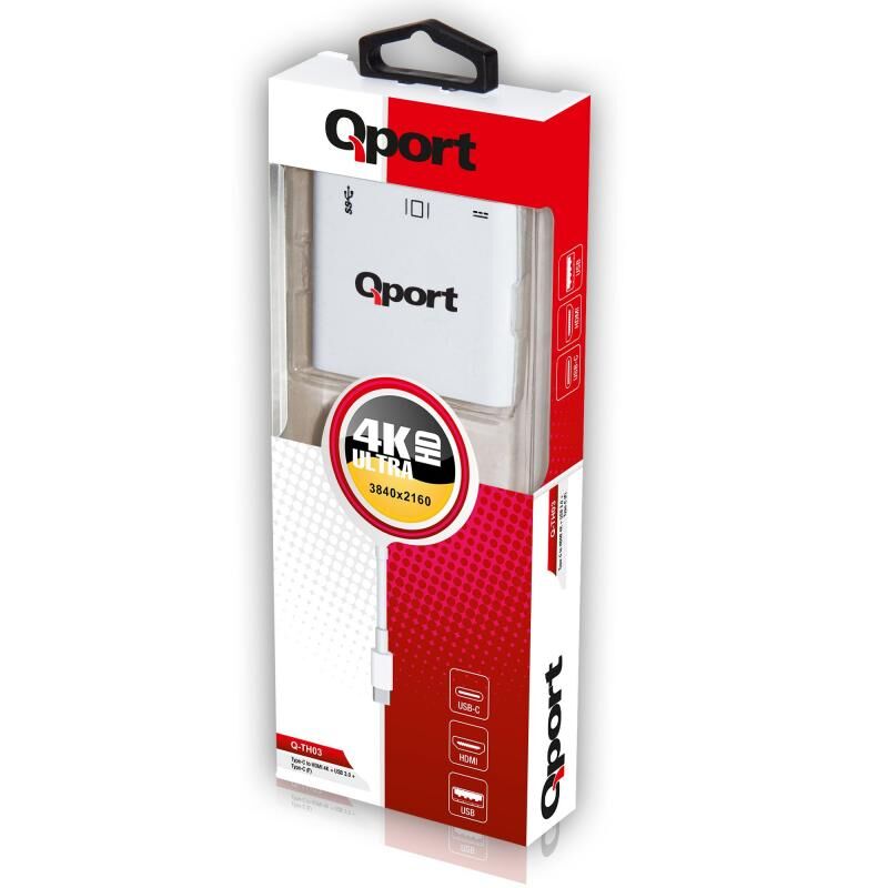 QPORT HDMI 4K(3840*2160) + USB3.0 + TYPE-C (F) 4K Çevirici Converter Q-TH03