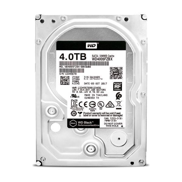 WD WD4005FZBX 4TB 3.5'' 7200RPM 256MB Sata3 Black Masaüstü Dahili HardDisk