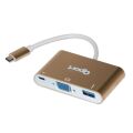 QPORT Type-C To VGA + USB3.0+Type-C(F) 1920*1080P Çevirici Converter Q-TV03