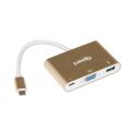 QPORT Type-C To VGA + USB3.0+Type-C(F) 1920*1080P Çevirici Converter Q-TV03