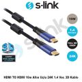S-LINK 10m v1.4 3D Altın Uçlu HDMI Görüntü Kablosu SLX-265