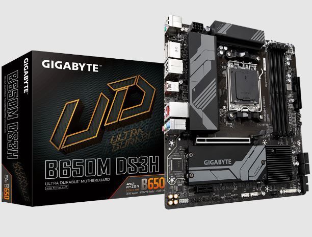 GIGABYTE B650M-DS3H B650MDS3H 6400MHZ OC M.2 Am5 Ddr5 Matx 7000 Serisi Anakart