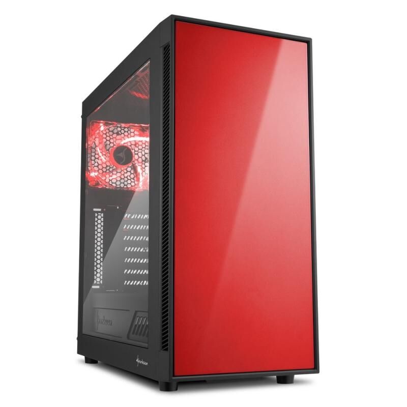 SHARKOON Belirgin Şekiller, Etkileyici Renkler Midi Tower Kasa AM5-WINDOW-RED