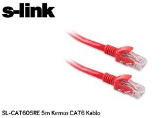 S-LINK CAT6 5M Kırmızı Network Kablosu SL-CAT605RE-K