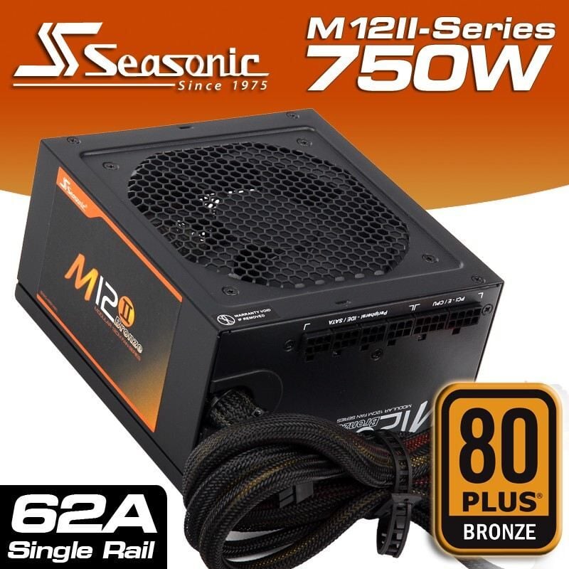 SEASONIC 750W 12cm Fan 80+Plus Bronze Modüler Kablolu Gaming Güç Kaynağı SEA-M12II-750
