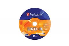 VERBATIM DVD-R 10 Adet 16x 4.7GB Mat Gümüş Yazılabilir DVD 43729
