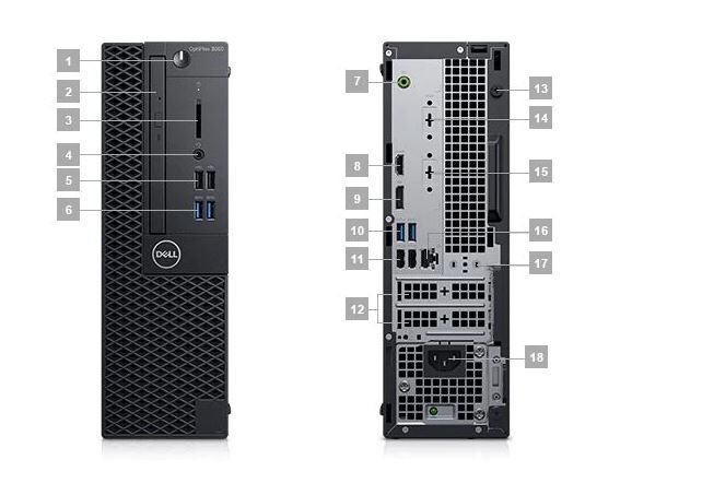 DELL OptiPlex 3060 Mini Tower, Ci5-8500, 4GB, 1TB, O/B, Windows 10 Pro N018O3060MTTR_WIN