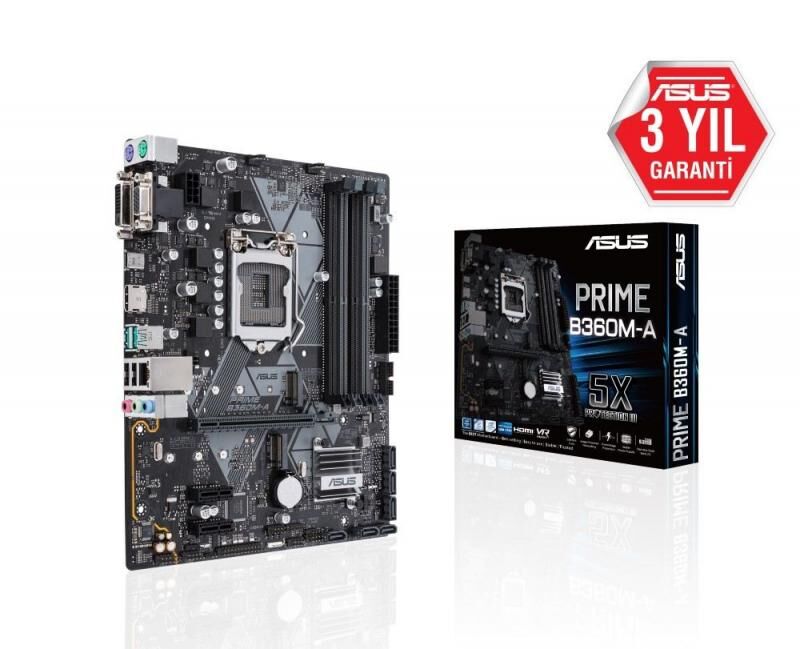 ASUS Intel B360 1151 DDR4 2666MHz HDMI/DVI/VGA M2 USB3.1 Anakart
