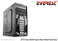EVEREST 250W Powerlı Penceresiz Midi Tower Siyah Kasa 277A