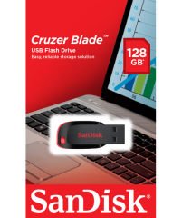 SANDISK SDCZ50-128G-B35 Cruzer Blade USB 2.0 Siyah USB Bellek 128 GB