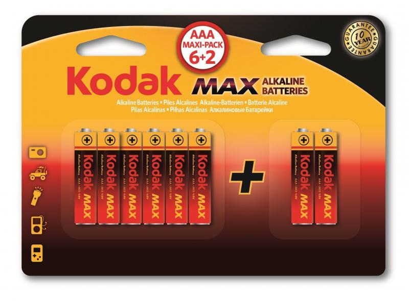 KODAK AAA 6+2 Adet Alkalin İnce Pil