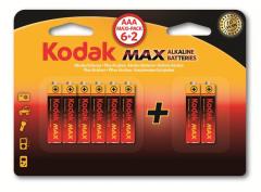 KODAK AAA 6+2 Adet Alkalin İnce Pil