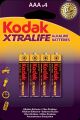 KODAK AAA XTRALIFE 4 adet Alkalin İnce Pil