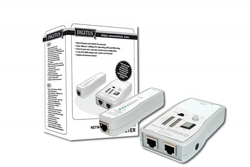 DIGITUS DN-14001 CAT5/CAT6 Uyumlu Kablo Test Cihazı