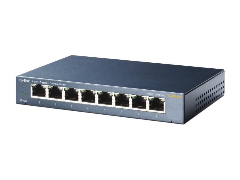 TP-LINK TL-SG108 10/100/1000Mbps 8xPort %72 Güç Tasarruflu Çelik Kasa Switch