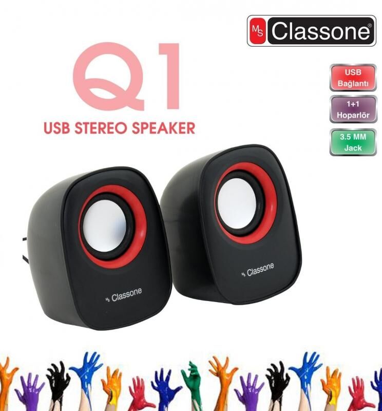 CLASSONE K3000 USB2.0 1+1 Siyah,Kırmızı Hoparlör