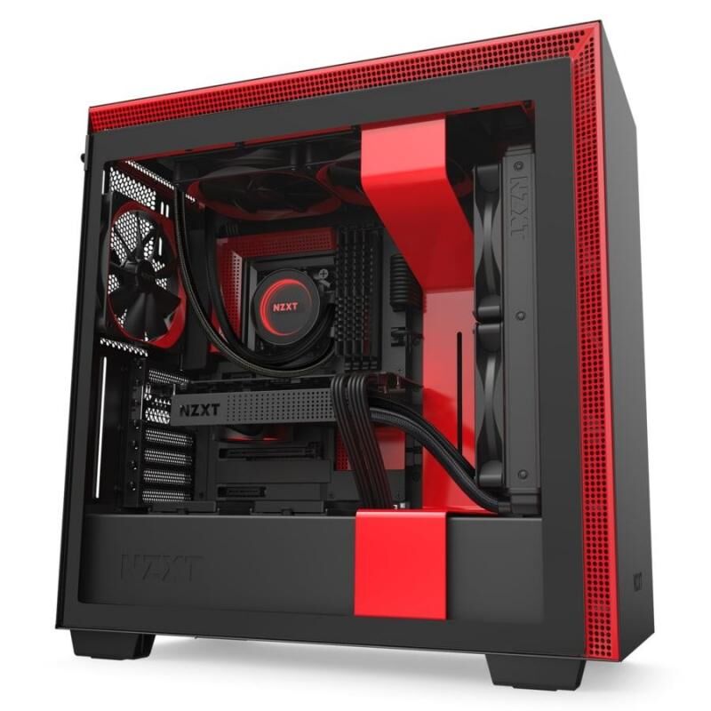 NZXT CA-H710B-BR H710 Mid Tower Black/Red Chassis