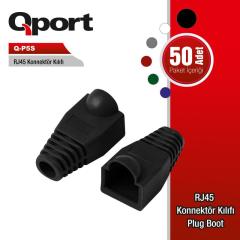 QPORT RJ45 KONNEKTÖR KILIFI - PLUG BOOT 50'Lİ PAKET SİYAH - CAT5 - CAT6 - CAT7 Q-P5S