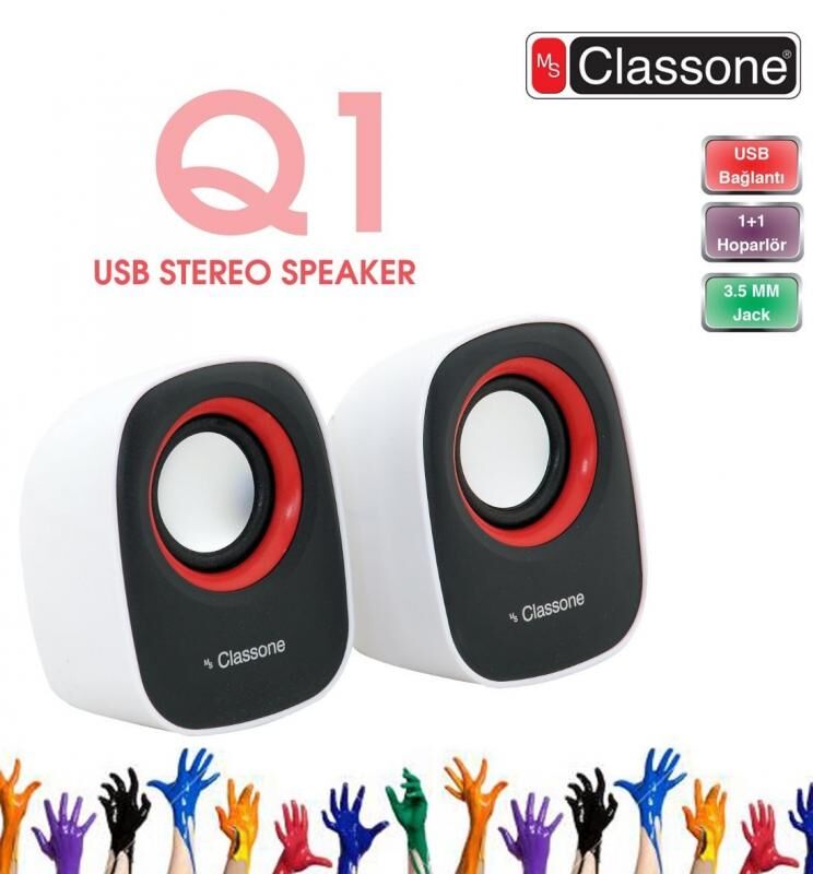 CLASSONE K3002 USB2.0 1+1 Beyaz Hoparlör