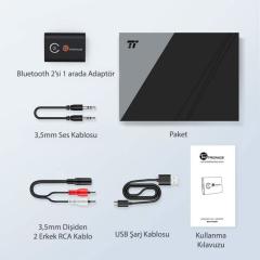 TAOTRONICS TT-BA07 Bluetooth Stereo Ses Müzik Alıcı/Verici 2'si 1 arada Adaptör