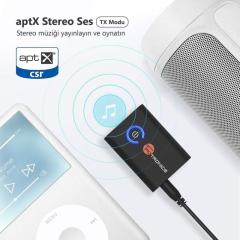 TAOTRONICS TT-BA07 Bluetooth Stereo Ses Müzik Alıcı/Verici 2'si 1 arada Adaptör