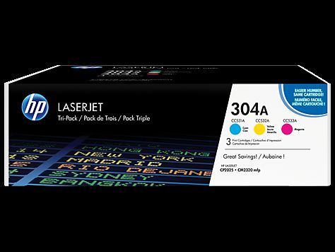 HP No 304A 3'lü Paket Mavi,Kırmızı,Sarı 2800 Sayfa Lazer Toner CF372AM