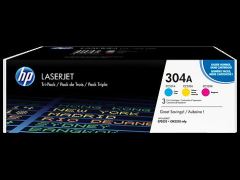 HP No 304A 3'lü Paket Mavi,Kırmızı,Sarı 2800 Sayfa Lazer Toner CF372AM